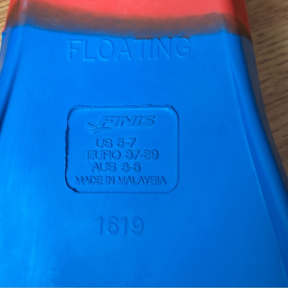Finis Long Floating Fins Red/Blue Unisex Adult M Swim Training - Picture 4 of 4